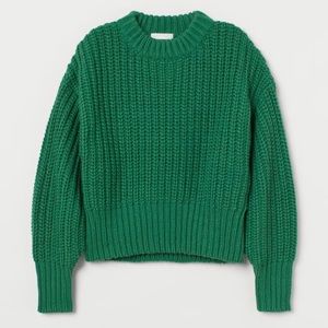H&M Green Chunky-knit sweater NWT